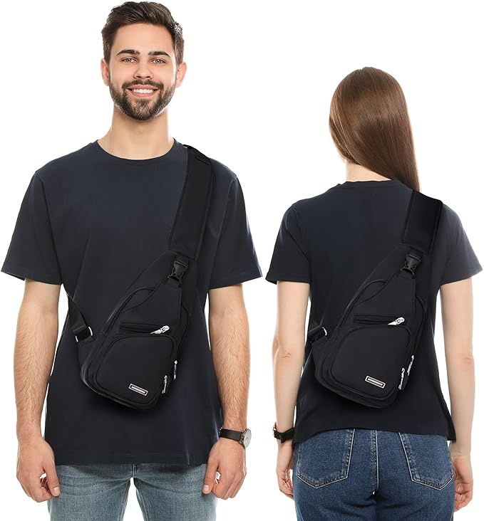 Multifunctional Waterproof Sling Bag - WaveSling-Black-Nora Luxe