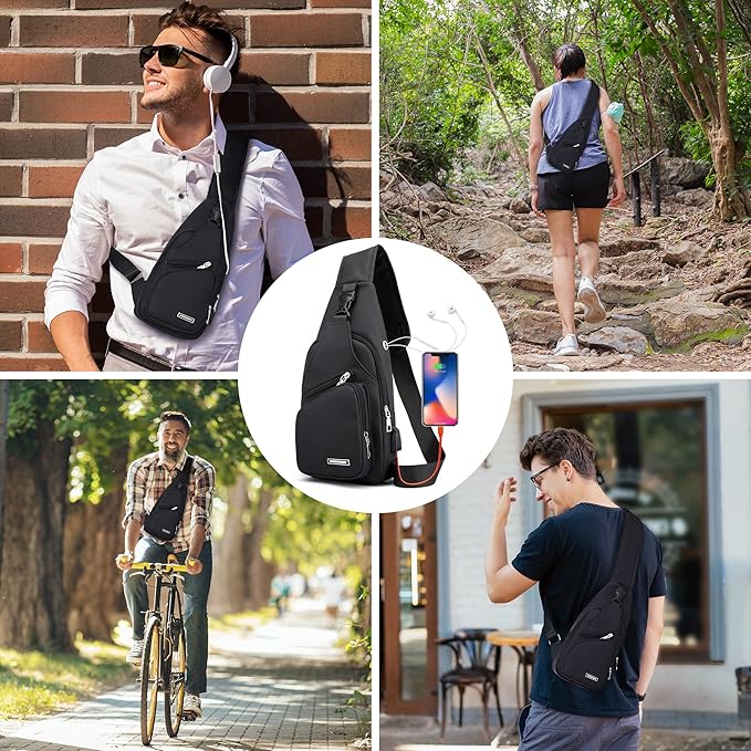 Multifunctional Waterproof Sling Bag - WaveSling-Black-Nora Luxe
