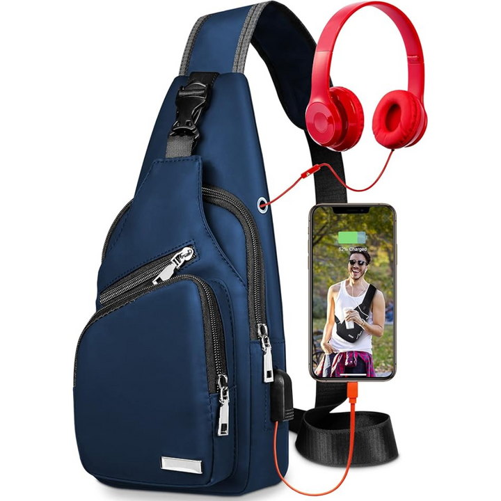 Multifunctional Waterproof Sling Bag - WaveSling-Black-Nora Luxe