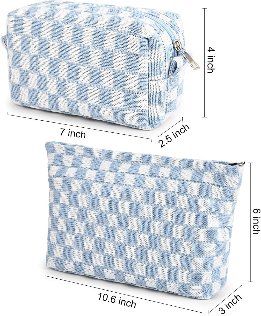Must-Have Checked Make-up Bag Set-Red-Nora Luxe