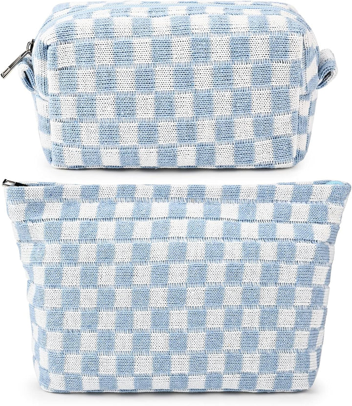 Must-Have Checked Make-up Bag Set-Red-Nora Luxe