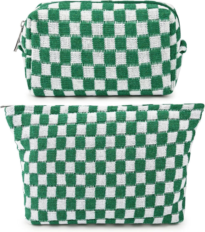Must-Have Checked Make-up Bag Set-Red-Nora Luxe