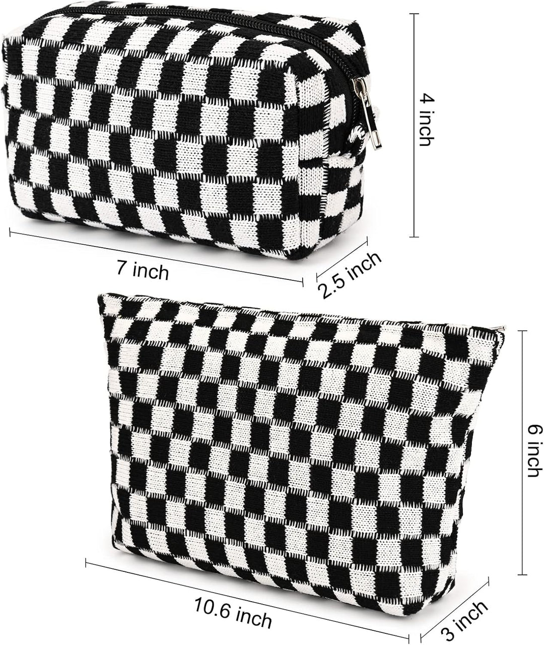 Must-Have Checked Make-up Bag Set-Red-Nora Luxe