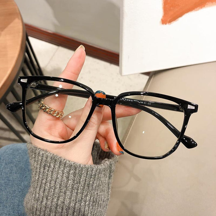 Myopic Diopter Glasses with Blue Light Protection - FocusFrame-Clear black-0 (Anti-Blue)-Nora Luxe