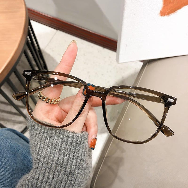 Myopic Diopter Glasses with Blue Light Protection - FocusFrame-Cool Tan-0 (Anti-Blue)-Nora Luxe