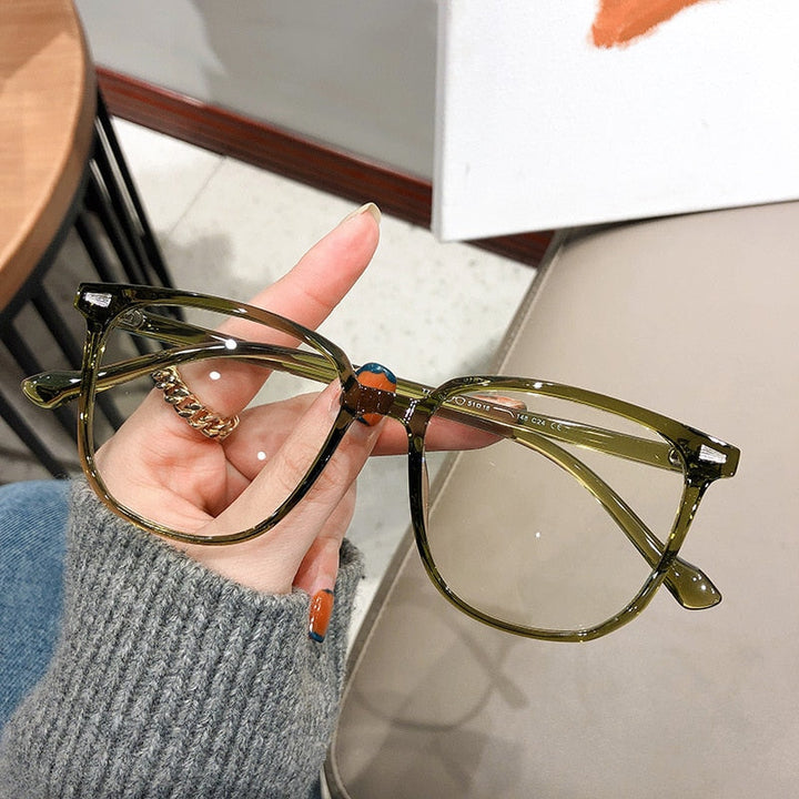 Myopic Diopter Glasses with Blue Light Protection - FocusFrame-Olive Green-0 (Anti-Blue)-Nora Luxe