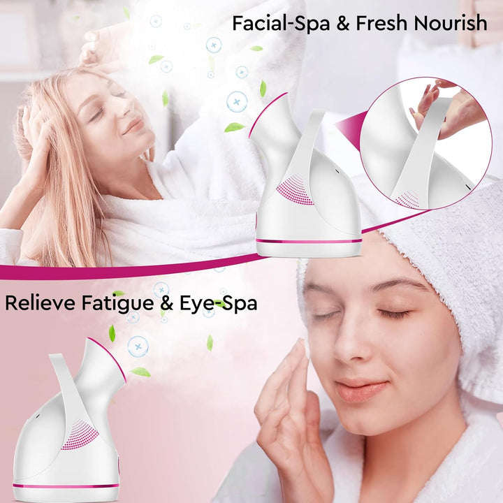 Nano Ionic Facial Steamer – Deep Cleanse & Hydrate Your Skin!-Pink-Nora Luxe