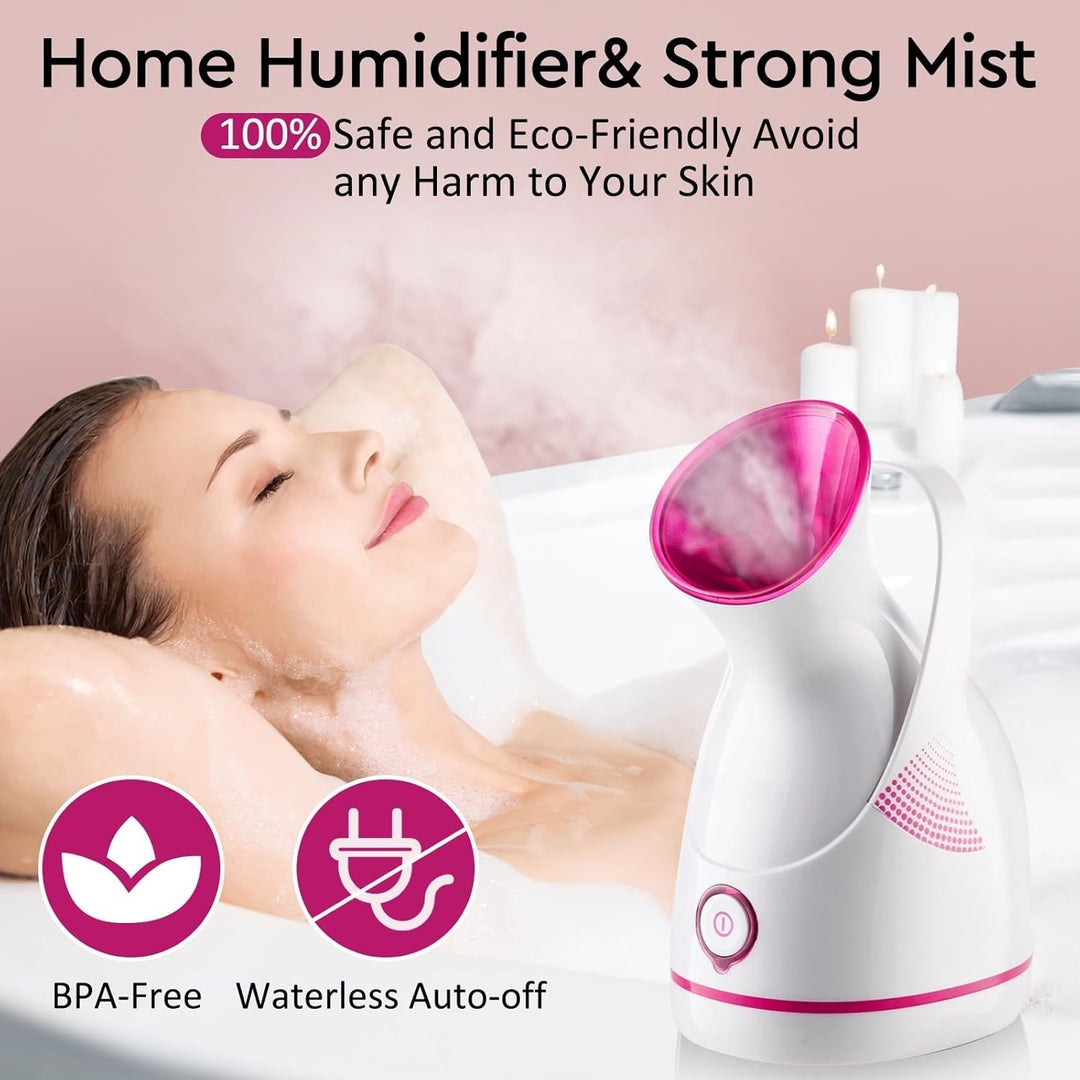 Nano Ionic Facial Steamer – Deep Cleanse & Hydrate Your Skin!-Pink-Nora Luxe