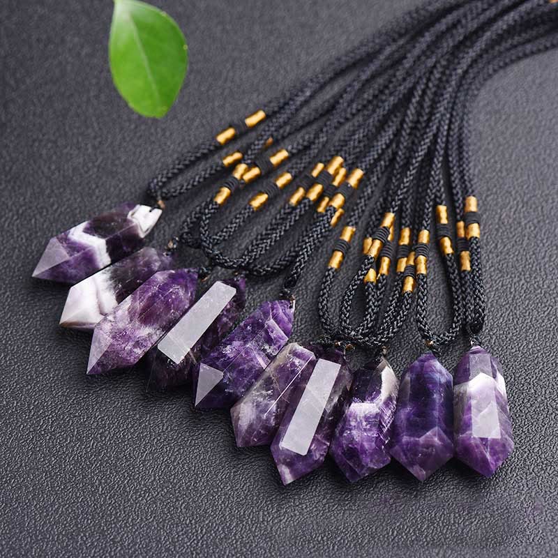 Natural Crystal Amethyst Healing Necklace - Lyra-Amethyst-Nora Luxe