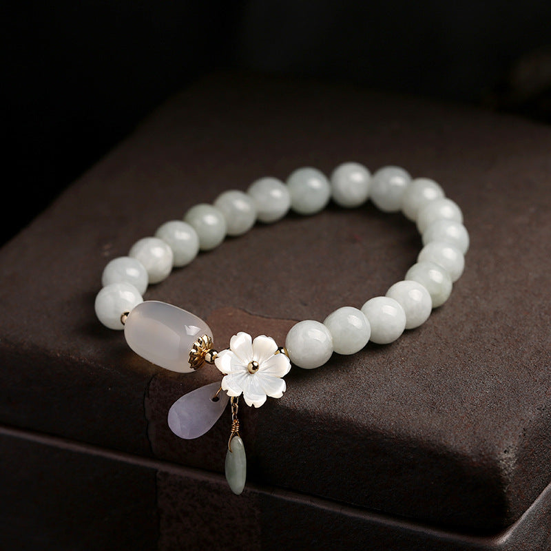 NATURAL JADE AND AGATE STONE BRACELET-Nora Luxe