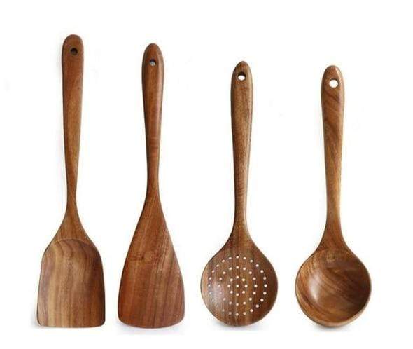 Natural Wooden Kitchen Set - RustiCook-Set of 4 pieces-Nora Luxe