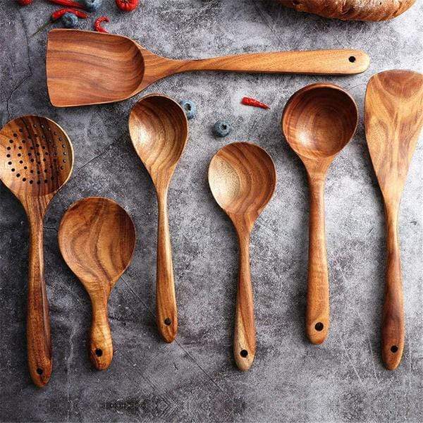 Natural Wooden Kitchen Set - RustiCook-Set of 4 pieces-Nora Luxe