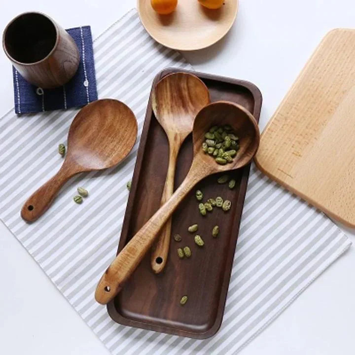 Natural Wooden Kitchen Set - RustiCook-Set of 4 pieces-Nora Luxe