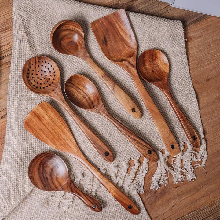 Natural Wooden Kitchen Set - RustiCook-Set of 4 pieces-Nora Luxe