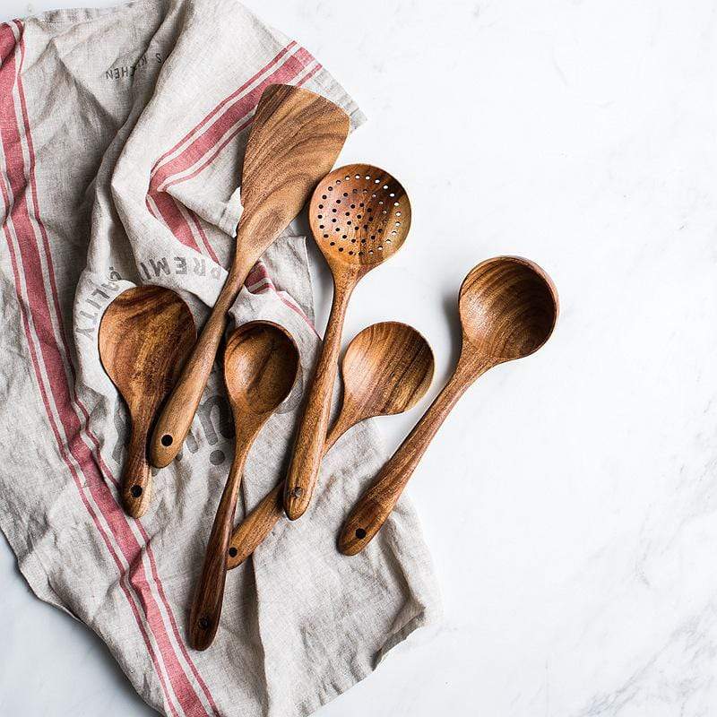 Natural Wooden Kitchen Set - RustiCook-Set of 4 pieces-Nora Luxe