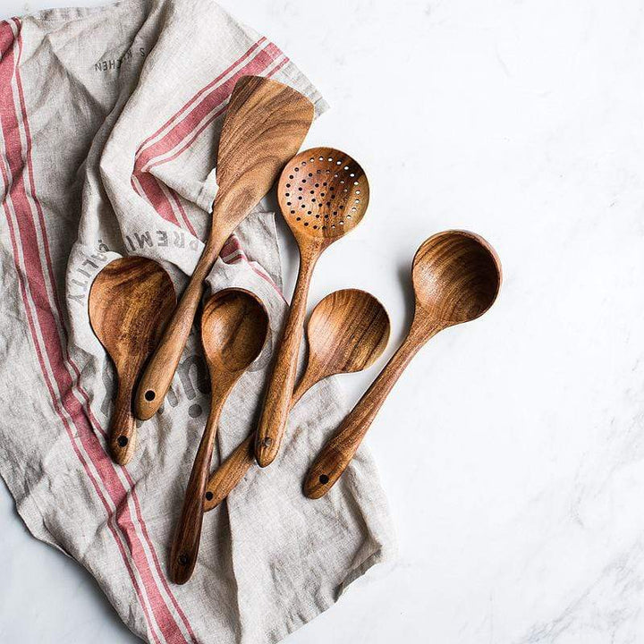 Natural Wooden Kitchen Set - RustiCook-Set of 4 pieces-Nora Luxe