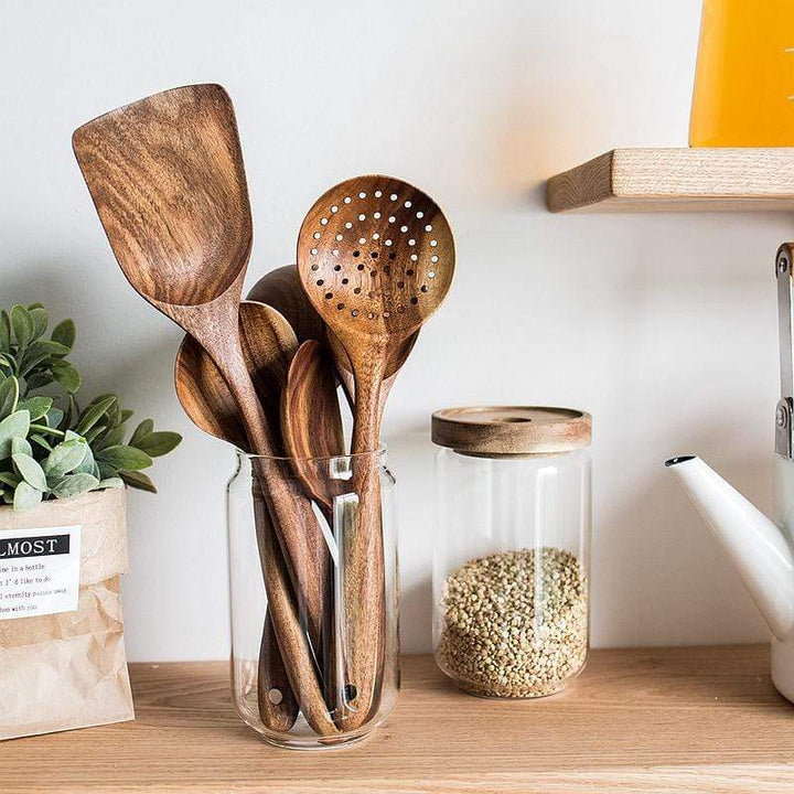 Natural Wooden Kitchen Set - RustiCook-Set of 4 pieces-Nora Luxe