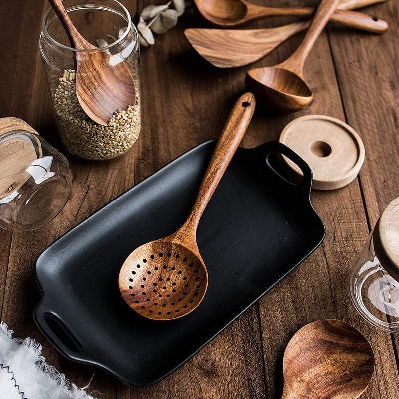 Natural Wooden Kitchen Set - RustiCook-Set of 4 pieces-Nora Luxe