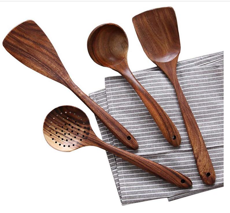 Natural Wooden Kitchen Set - RustiCook-Set of 4 pieces-Nora Luxe