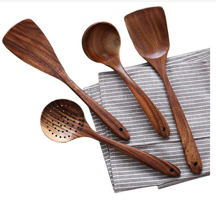 Natural Wooden Kitchen Set - RustiCook-Set of 4 pieces-Nora Luxe