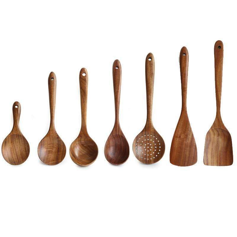 Natural Wooden Kitchen Set - RustiCook-Set of 7 pieces-Nora Luxe