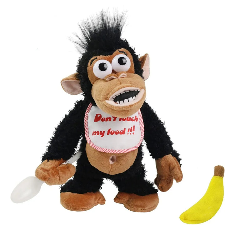 Naughty Electronic Cuddly Monkey - BananaGuard-Black-Nora Luxe