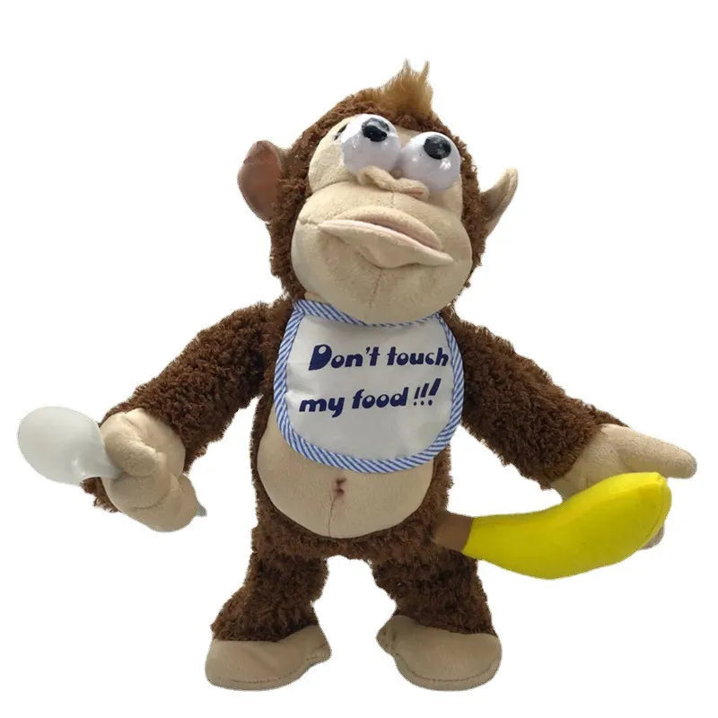 Naughty Electronic Cuddly Monkey - BananaGuard-Brown-Nora Luxe