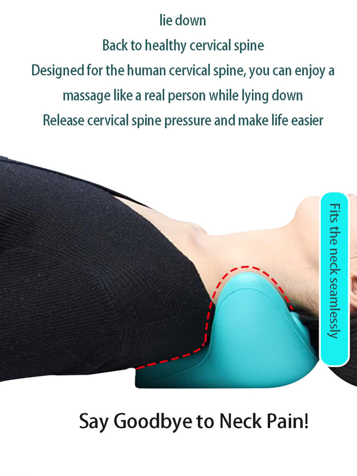 NECK AND SHOULDER STRETCHER - CERVICAL TRACTION MASSAGE CUSHION FOR SPINAL ALIGNMENT-Blue-Nora Luxe