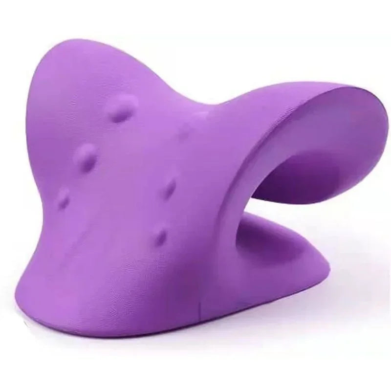 NECK AND SHOULDER STRETCHER - CERVICAL TRACTION MASSAGE CUSHION FOR SPINAL ALIGNMENT-Purple-Nora Luxe