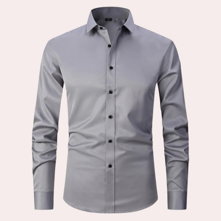 Non-iron Stretch Shirt - Milan-Grey-S-The Livary