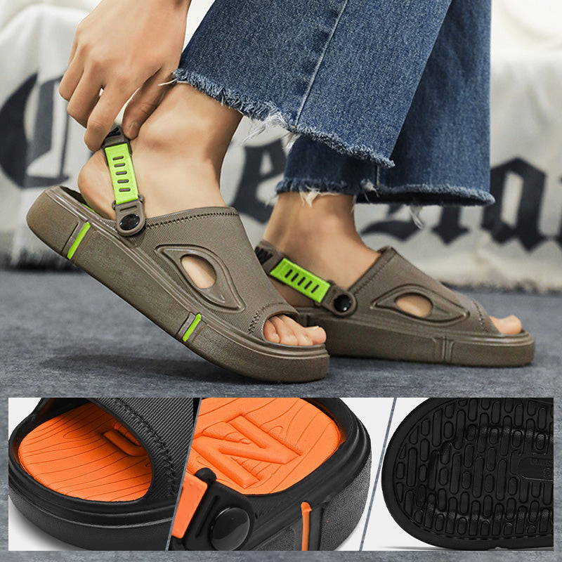 Non-slip men's beach sandals – Rafael-Black-5.5/6.5-Nora Luxe