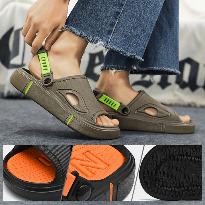 Non-slip men's beach sandals – Rafael-Black-5.5/6.5-Nora Luxe