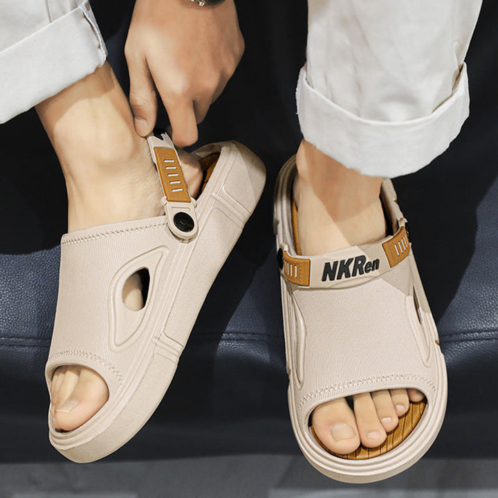 Non-slip men's beach sandals – Rafael-Black-5.5/6.5-Nora Luxe