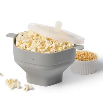 Non-Stick Popcorn Maker - CrispyPop-Gray-Nora Luxe
