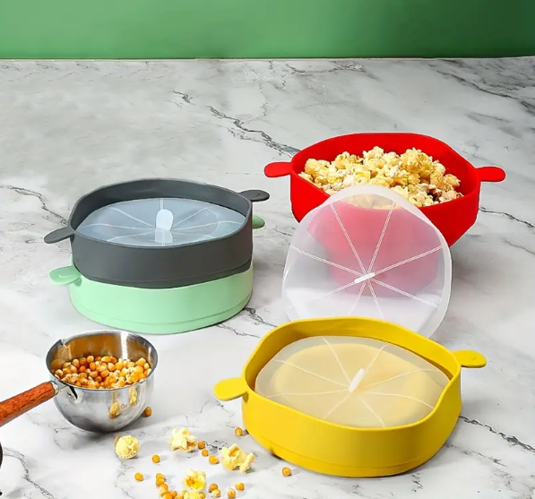 Non-Stick Popcorn Maker - CrispyPop-Red-Nora Luxe