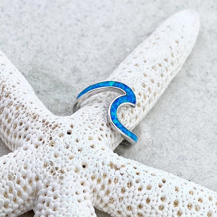Ocean Waves Opal and Silver Ring - Livia-5-Nora Luxe