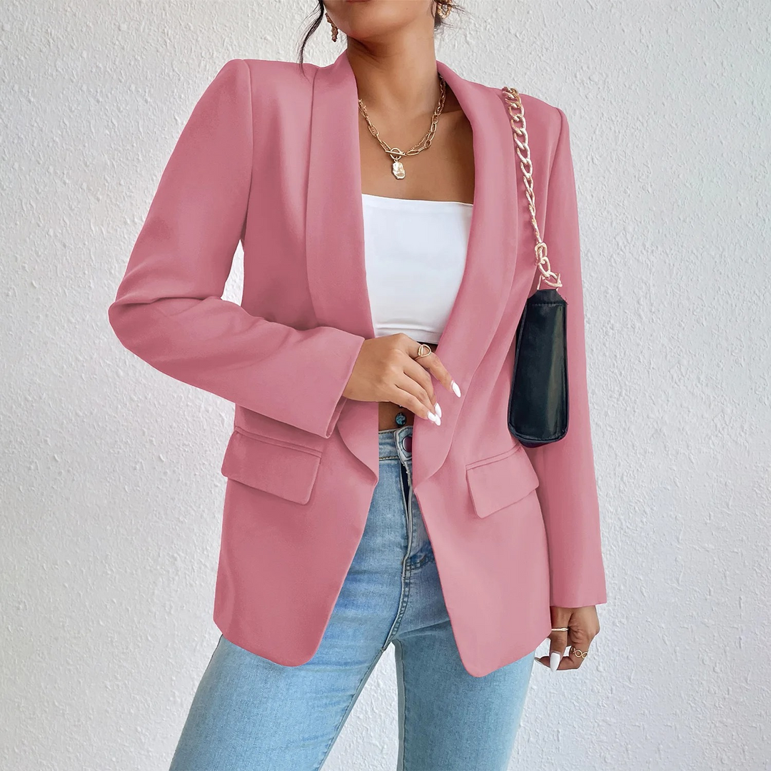 Office Ladies Blazer made of Polyester-Cotton - Emma-Light Pink-S-Nora Luxe