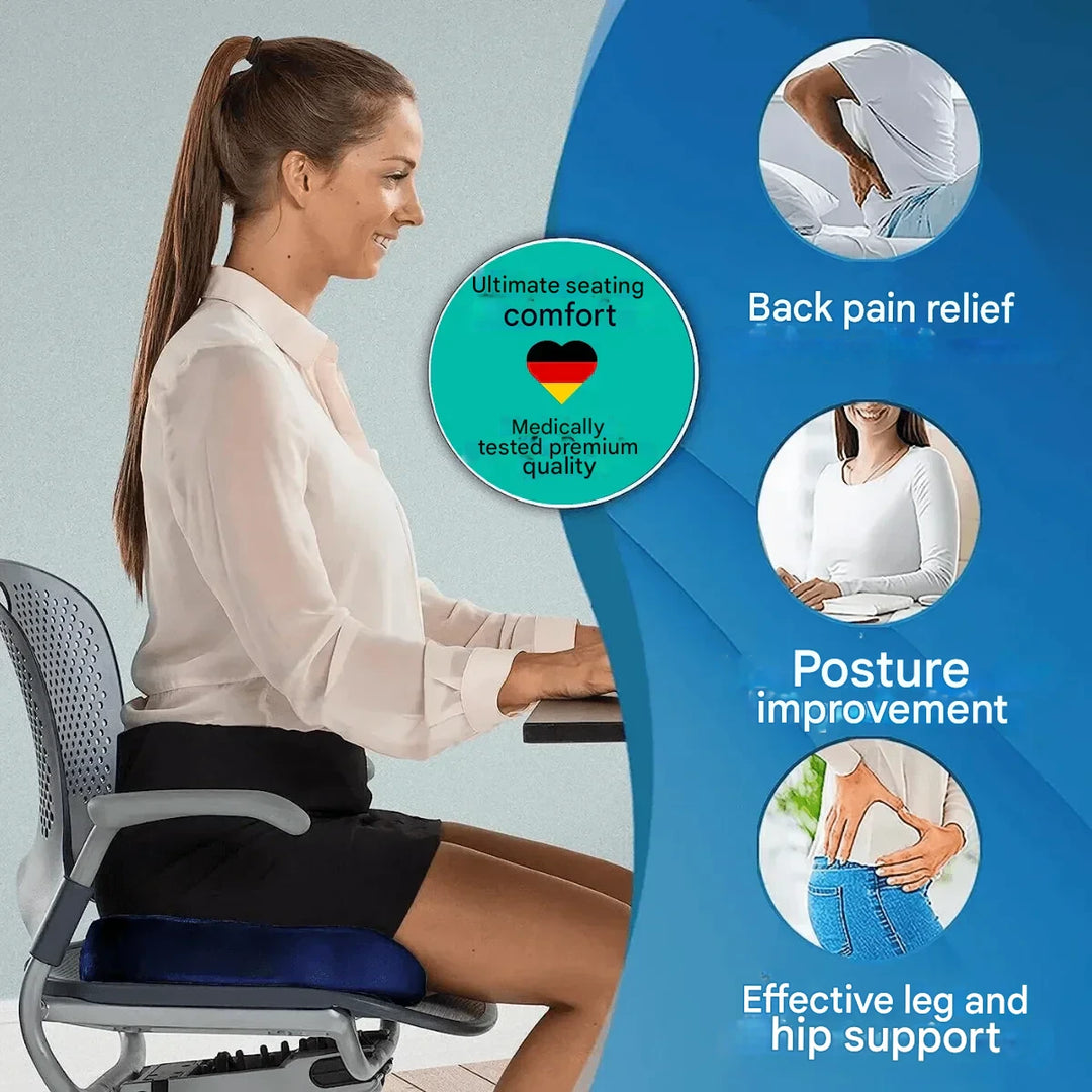 Orthopaedic 4D Seat Cushion - PosturePlus-Black-1 Pillow-Nora Luxe
