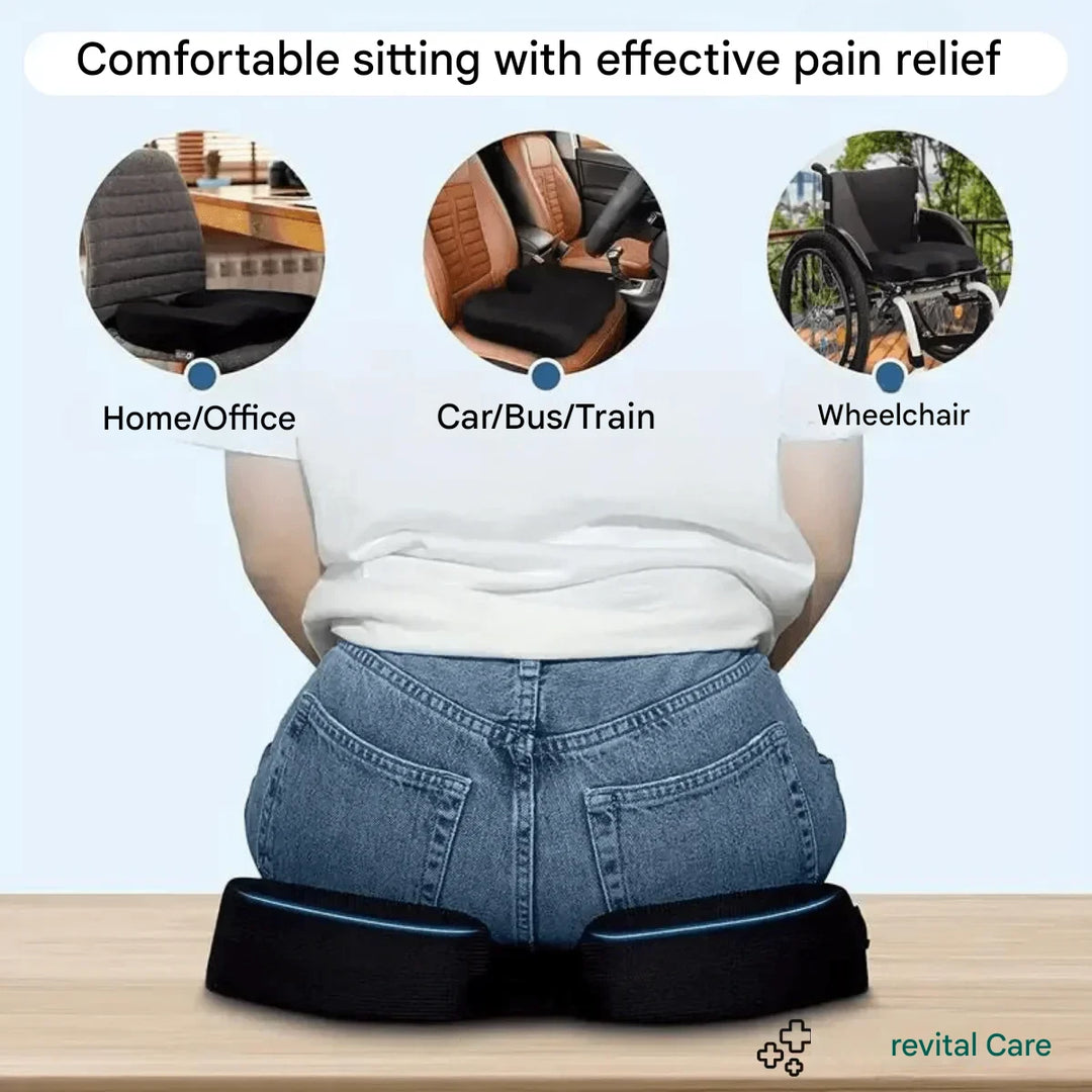 Orthopaedic 4D Seat Cushion - PosturePlus-Black-1 Pillow-Nora Luxe