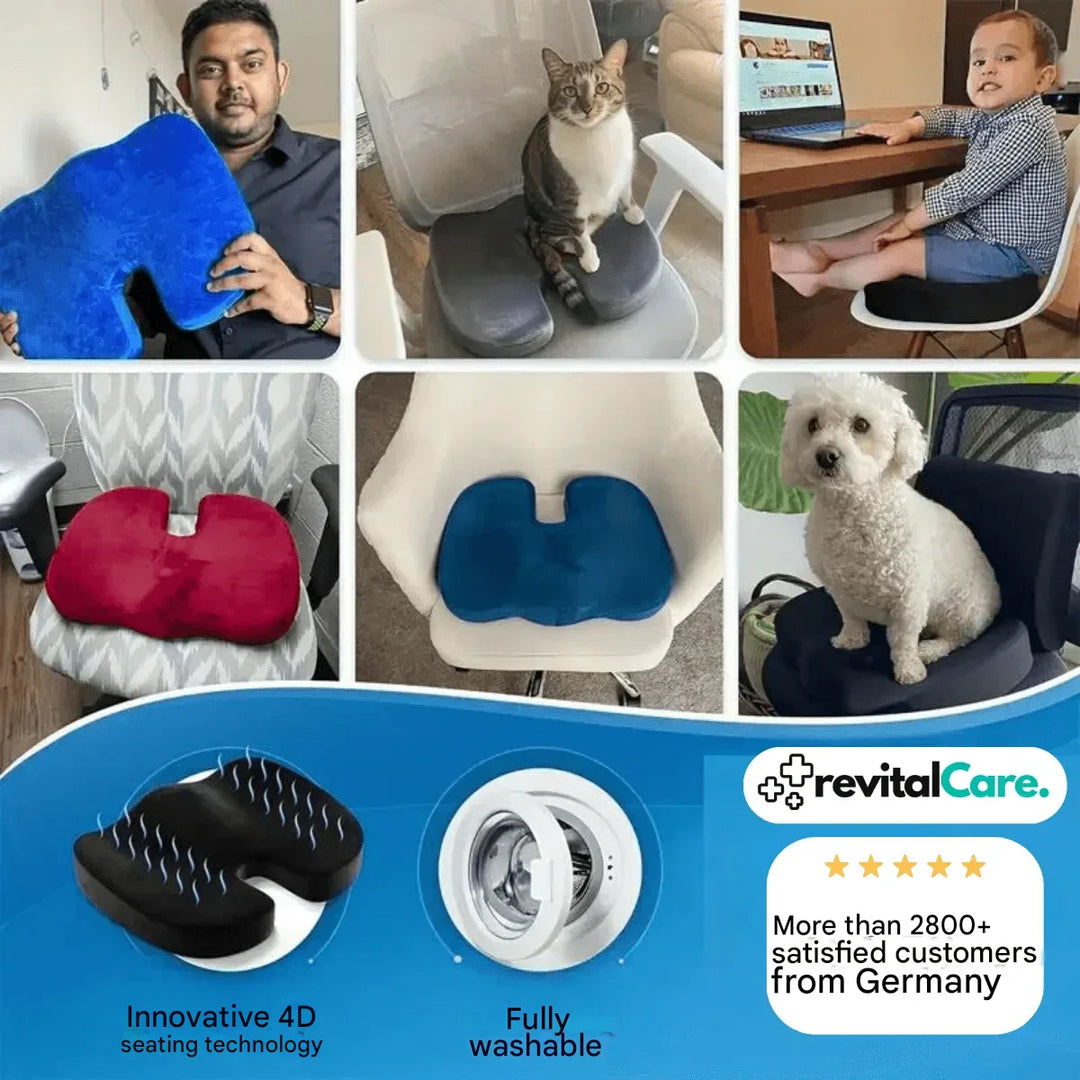 Orthopaedic 4D Seat Cushion - PosturePlus-Black-1 Pillow-Nora Luxe