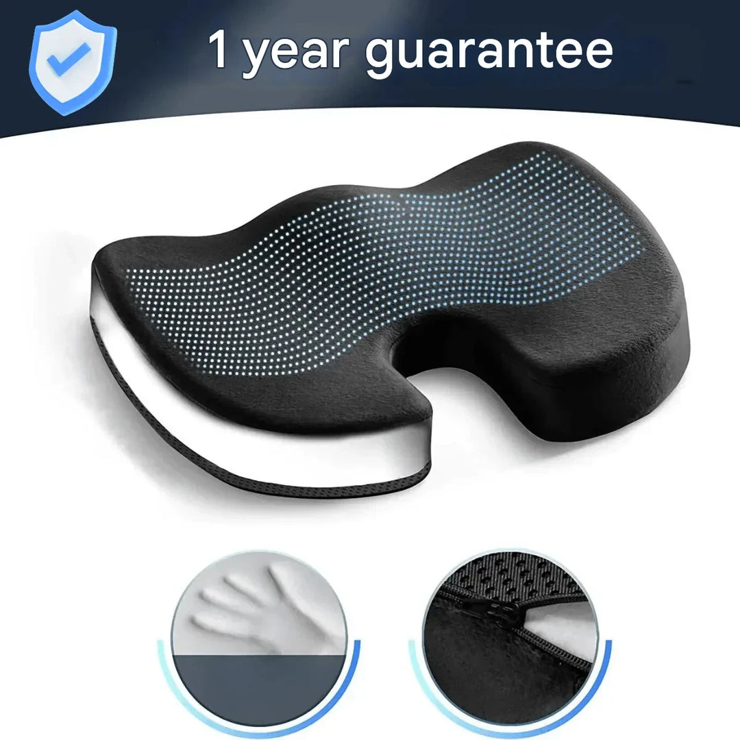 Orthopaedic 4D Seat Cushion - PosturePlus-Black-1 Pillow-Nora Luxe