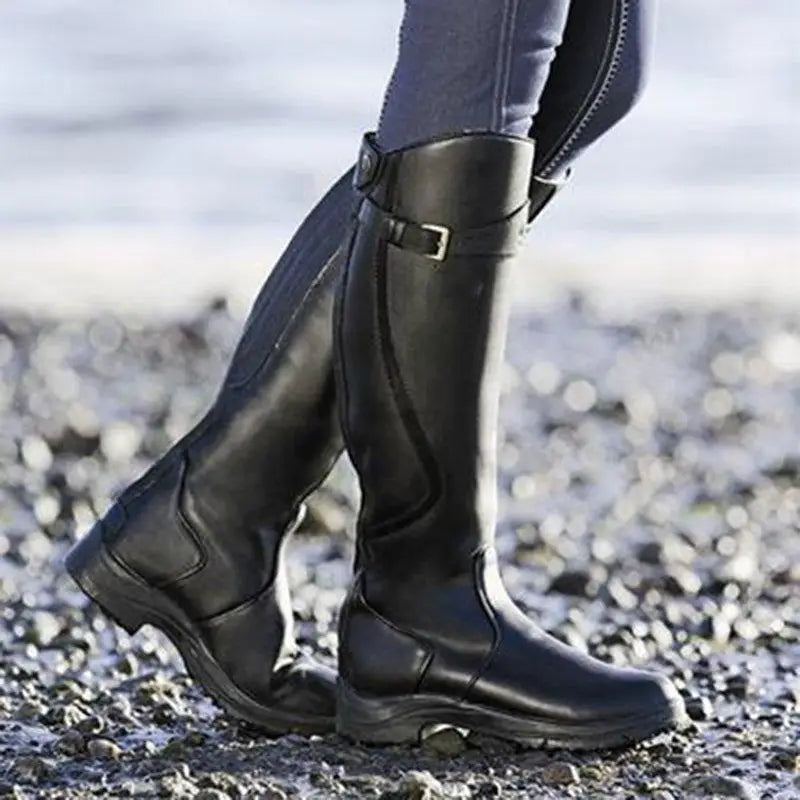 Orthopaedic Boots with Buckle Details - Elara-Black-4.0-Nora Luxe
