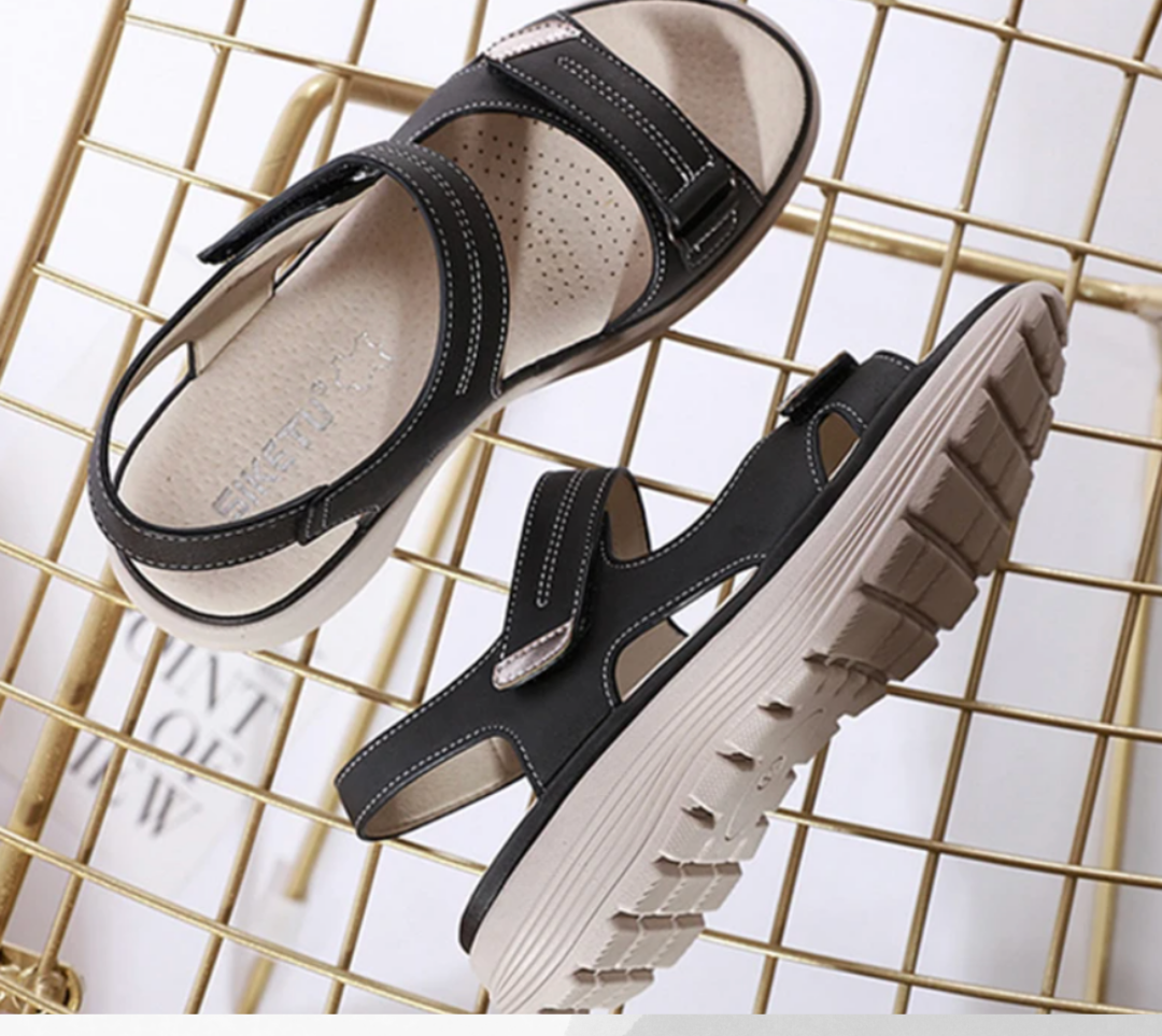 Orthopaedic bunion sandals for women – Celina-3-Black-Nora Luxe