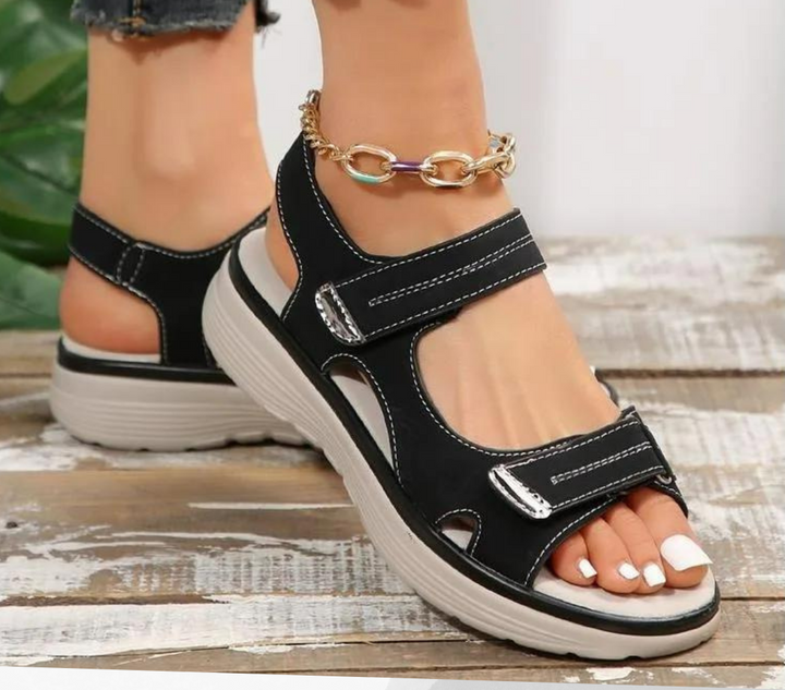 Orthopaedic bunion sandals for women – Celina-3-Black-Nora Luxe