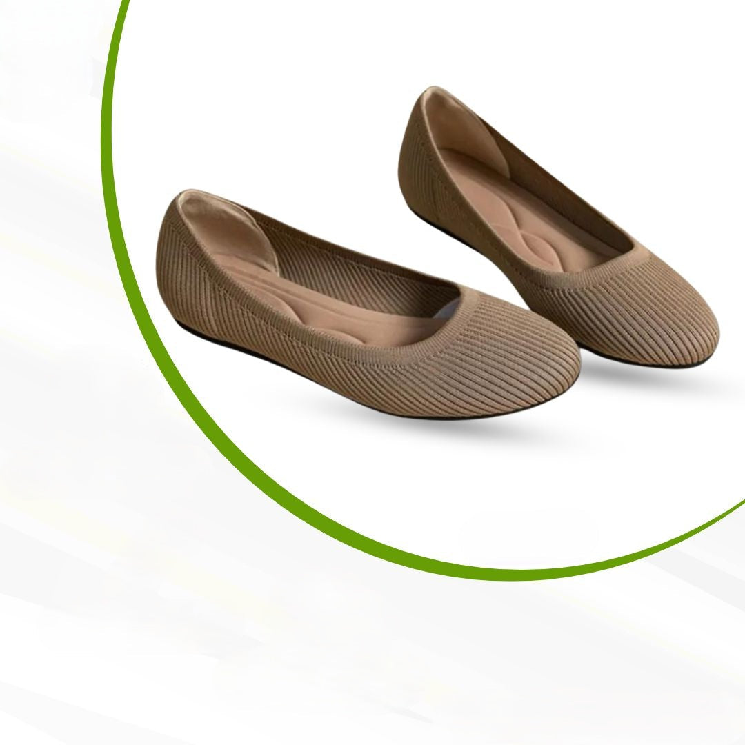 Orthopaedic Comfort Ballerinas – Melina-Khaki-4-Nora Luxe