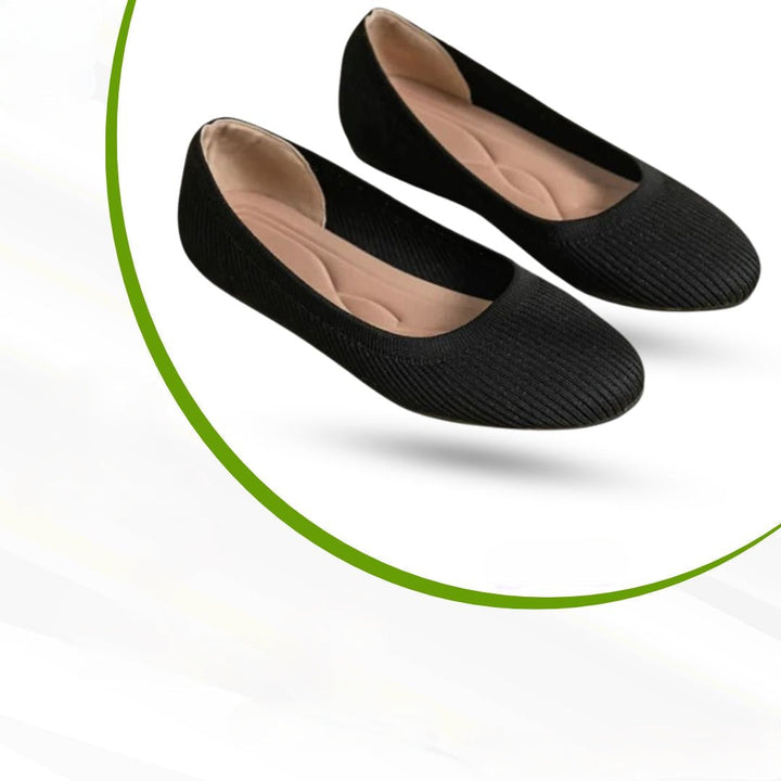 Orthopaedic Comfort Ballerinas – Melina-Velvet black-4-Nora Luxe