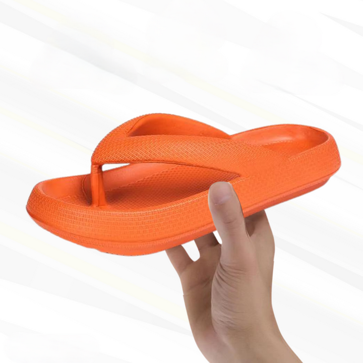 Orthopaedic Comfort Flip-Flops – Elara-Orange-3-4-Nora Luxe