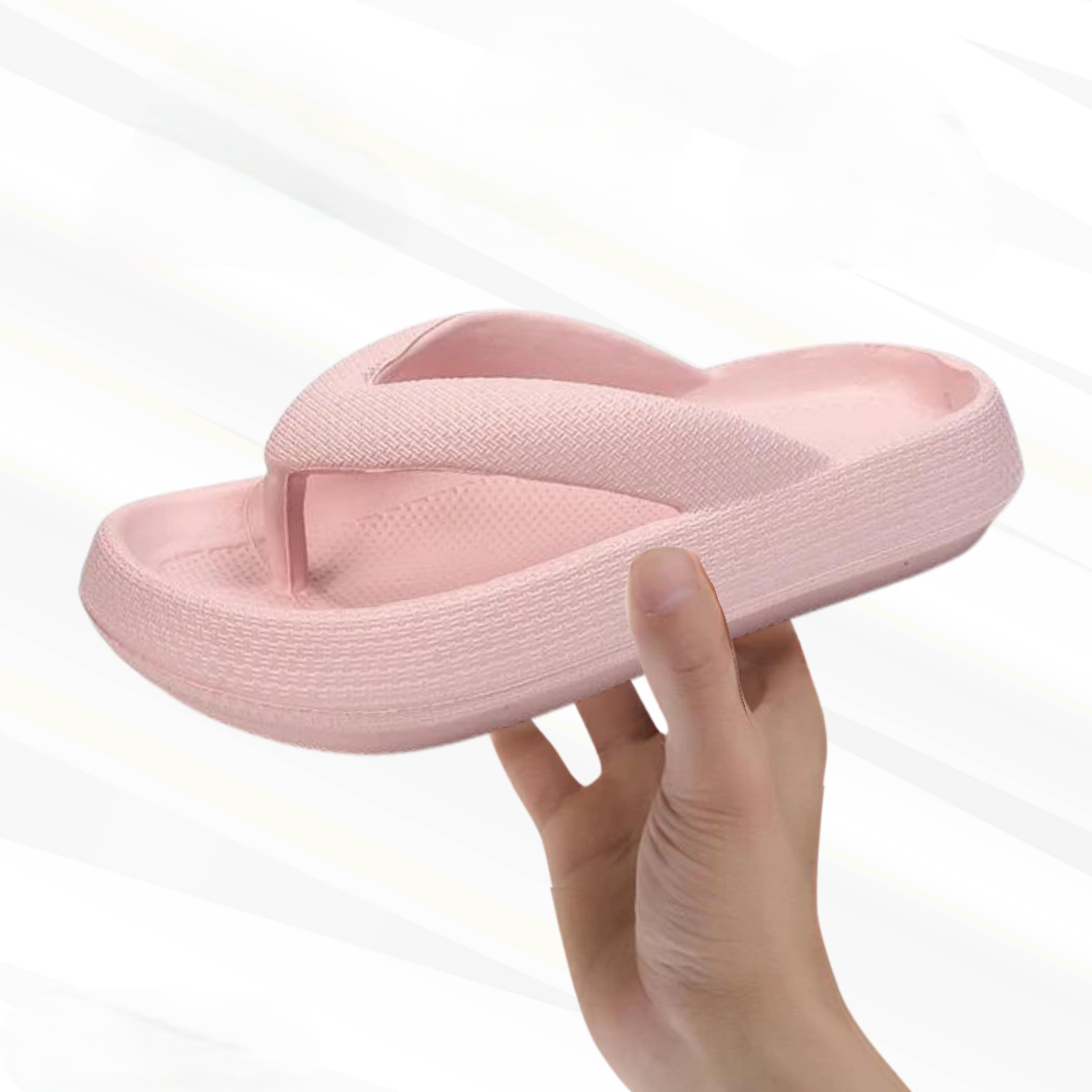 Orthopaedic Comfort Flip-Flops – Elara-Pink-3-4-Nora Luxe