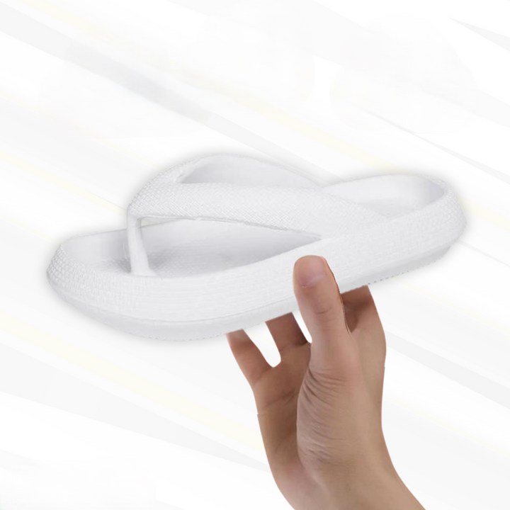 Orthopaedic Comfort Flip-Flops – Elara-White-3-4-Nora Luxe