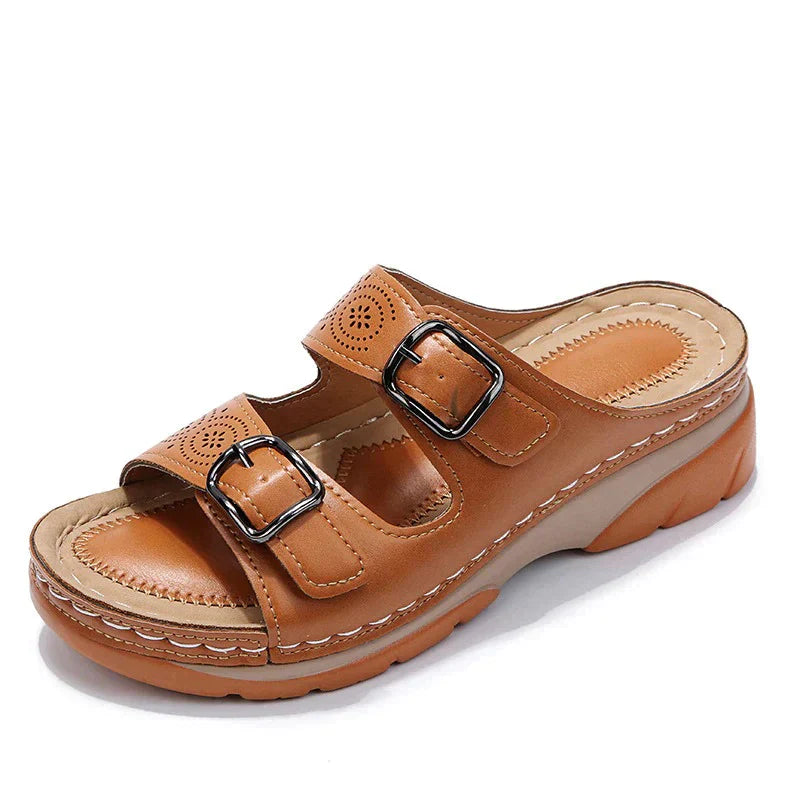 Orthopaedic comfort sandals for women - Elena-Brown-3-Nora Luxe